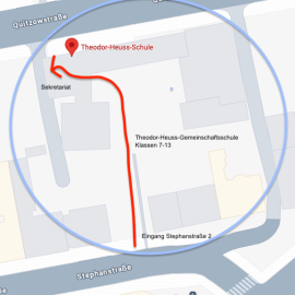 Anmeldung Klasse 7 und 11 – Weg zum Sekretariat